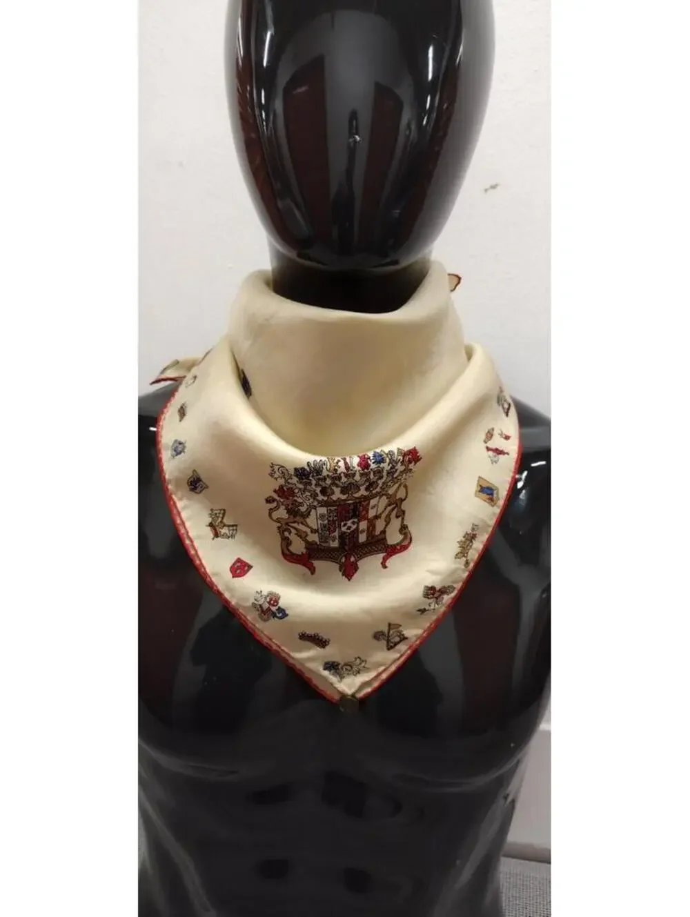 PURA SETA Pure Silk Men's Scarf 1940s 30s Regency Monarch European World War II